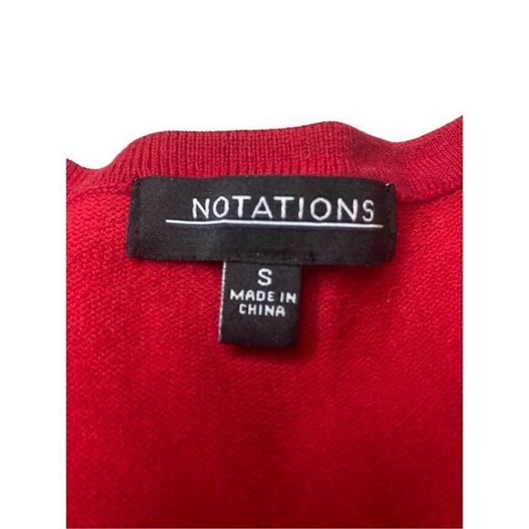 Notations Ruffled Sweater Sheer Stripes Winter Everyday Preppy - Picture 7 of 14